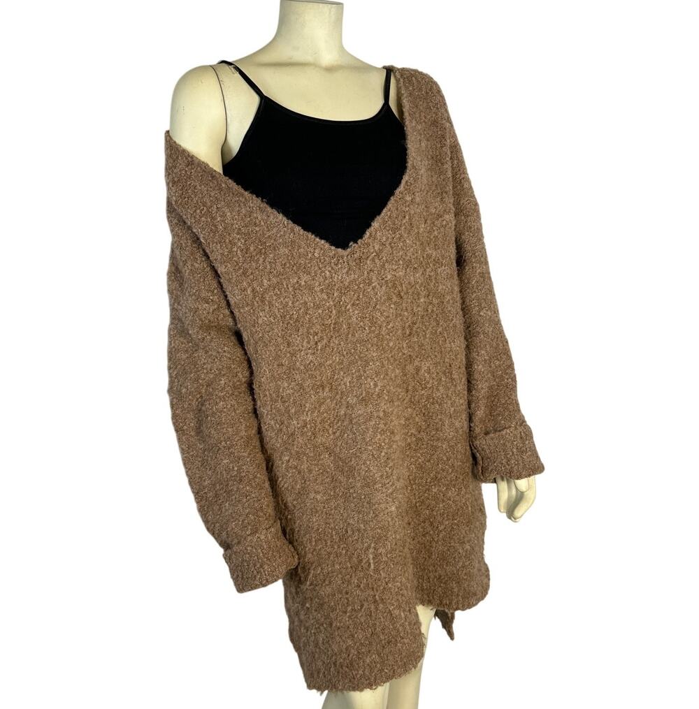 Pol V neck Oversize Slouchy Boucle Sweater Dress size large